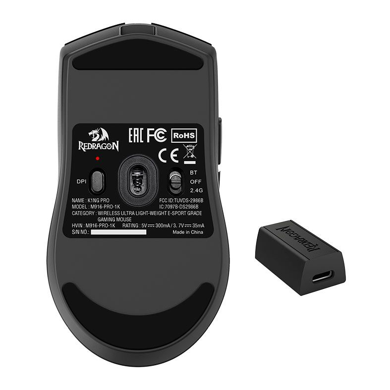 Redragon M916 King 4K Pro Ultra-Light 3-Mode Wireless Gaming Mouse (Black/White) Redragon M916 King 4K Pro Ultra-Light 3-Mode Wireless Gaming Mouse (Black/White)